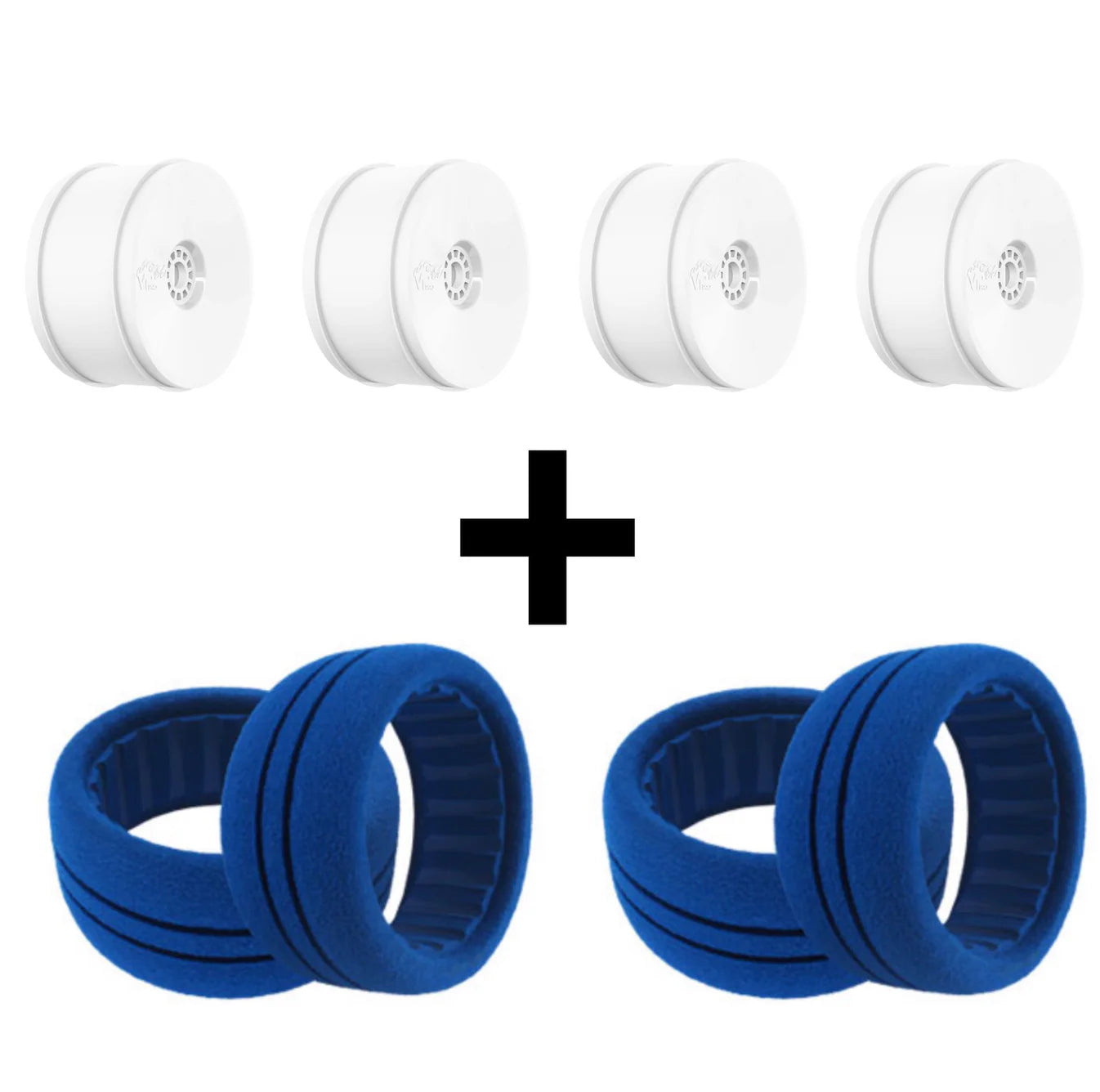 SET 4 WHEELS WHITE + 4 INSERTS ( TRUGGY ) WHITE